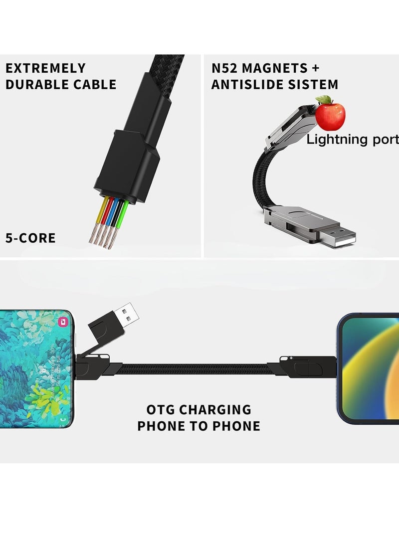 General Zinc Alloy 6 in 1 Android Phone Portable Keychain Cable Multi-function PD60W Fast Charging Data Cable (Gray)  - Image 3