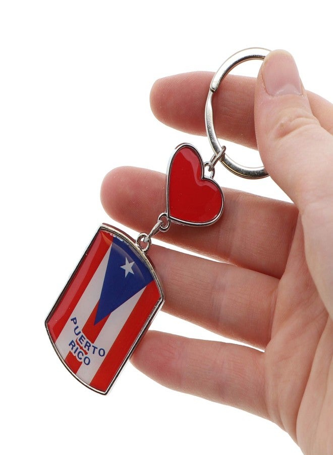 SandT Collection Puerto Rico Flag Keychain with Heart - Image 3