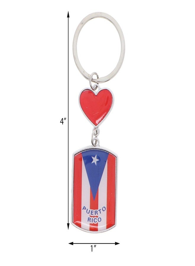 SandT Collection Puerto Rico Flag Keychain with Heart - Image 2