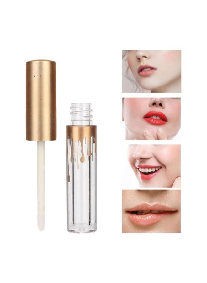 10pcs Empty Lip Gloss Tube, 1.5ml DIY Transparent Lip Gloss Containers Clear Refillable Lipstick Container Lip Balm Bottles Eyelash Growth Liquid Tube Cosmetic Container with Matte Gold Cap - Image 2