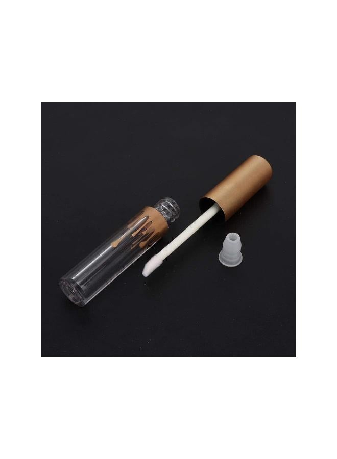 10pcs Empty Lip Gloss Tube, 1.5ml DIY Transparent Lip Gloss Containers Clear Refillable Lipstick Container Lip Balm Bottles Eyelash Growth Liquid Tube Cosmetic Container with Matte Gold Cap - Image 3