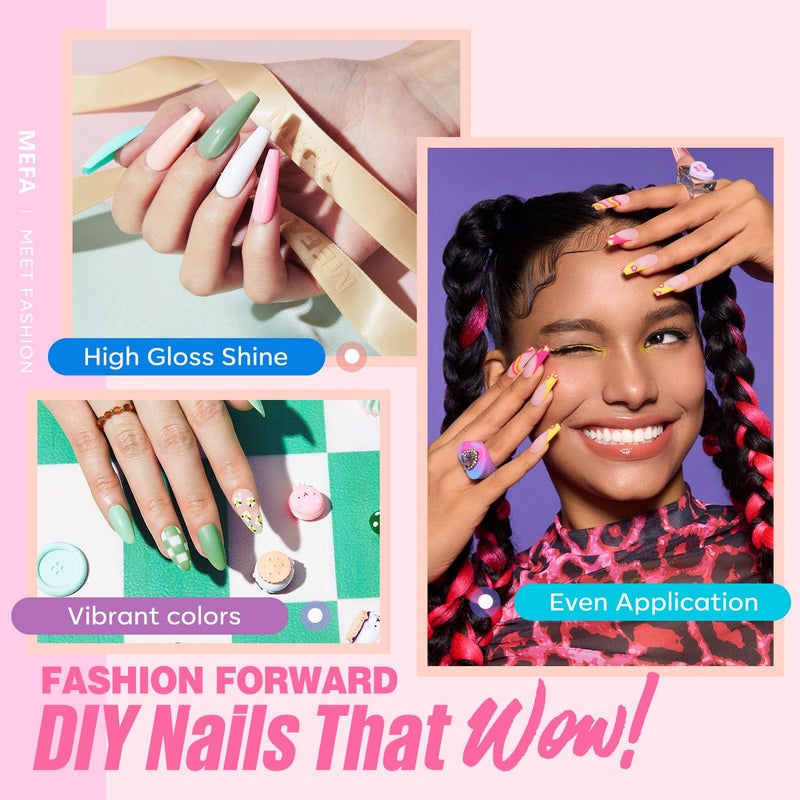 MEFA 32 Colors Gel Nail Polish Kit with U V Light, 54 Pcs Nude Pink Popular Gel Nail Polish Starters Set Essential Manicure Tools Nails Art Decorations DIY Gifts - Image 4