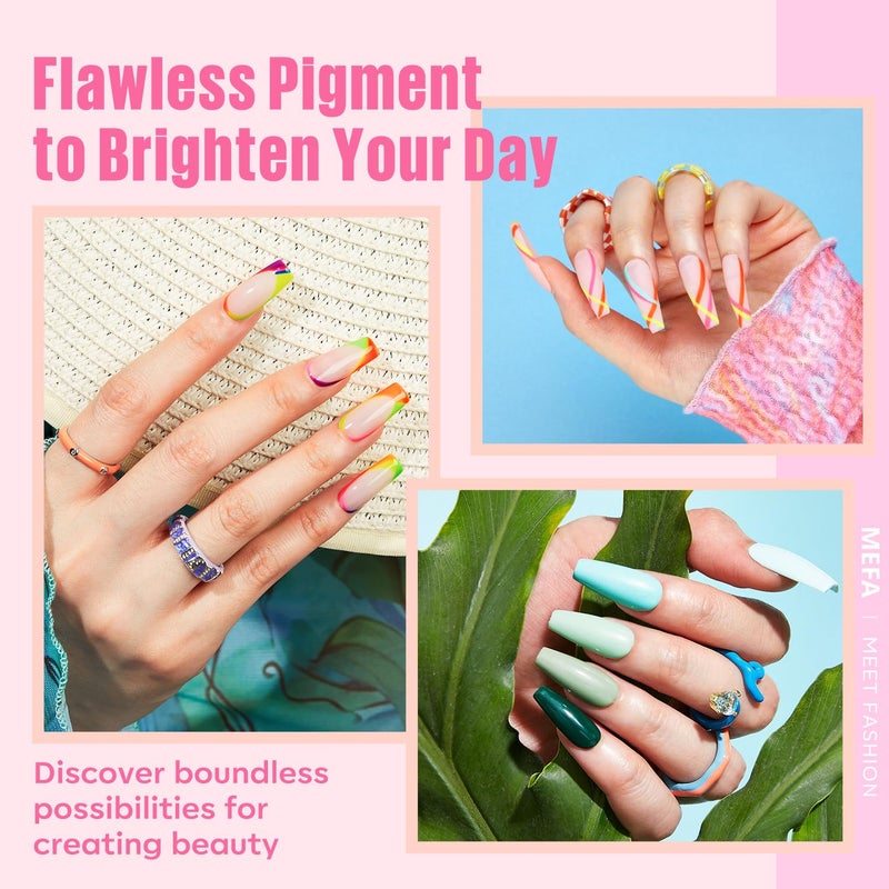 MEFA 32 Colors Gel Nail Polish Kit with U V Light, 54 Pcs Nude Pink Popular Gel Nail Polish Starters Set Essential Manicure Tools Nails Art Decorations DIY Gifts - Image 2