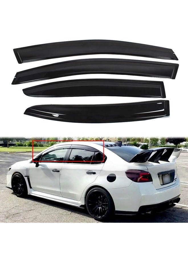 SEBLAFF 4-Pack Side Window Vent Visor Rain Guard Wind Shade Deflector JDM Style Black Replacement for 2015-2019 WRX STI Sedan 4-Door - Image 1