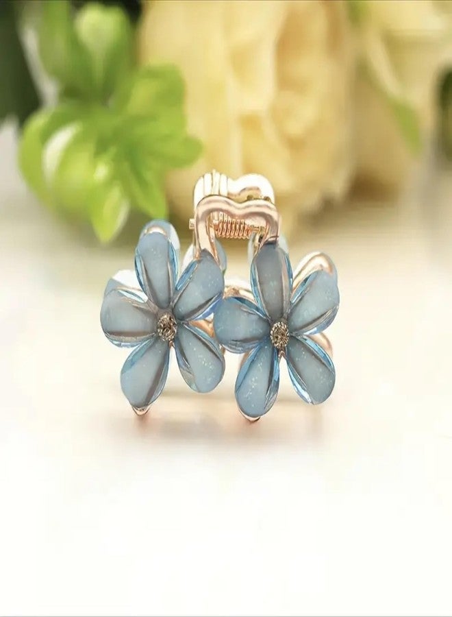 Glamyou Korean Style Small Pearl Mini Hair Claw Clips with Flower Design, Sweet Artificial Decorative Hair Accessories for Women's Girls Pack of 3 Pcs - Image 5