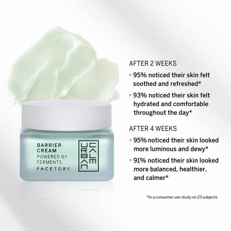 FACETORY Urban Calm Barrier Cream Hydrating Face Moisturizer with Hyaluronic Acid & Fermented Honeybush, Daily Moisturizer Face Cream for Aging, Dry Skin & Sensitive Skin 1.69 Fl Oz - Image 2