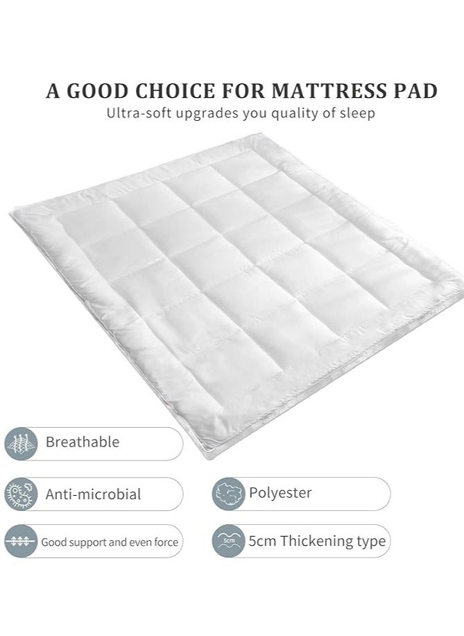 House One Microfiber Mattress Topper 14 cm With Microfiber Filling and Rubber Corners Edges  - Image 3