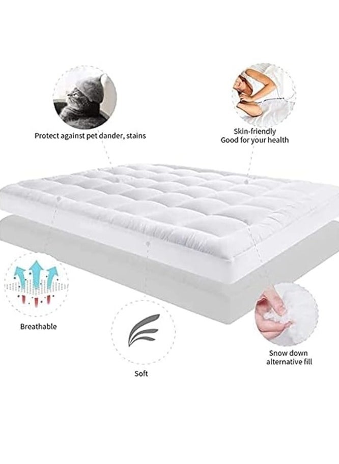 House One Microfiber Mattress Topper 14 cm With Microfiber Filling and Rubber Corners Edges  - Image 2