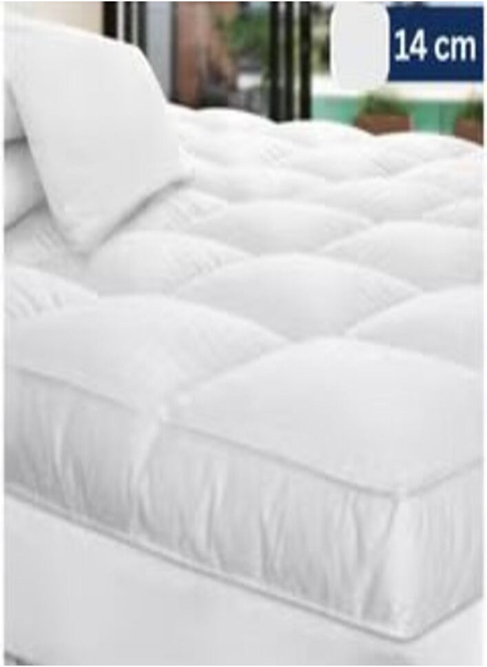 Microfiber Mattress Topper 14 cm With Microfiber Filling and Rubber Corners Edges