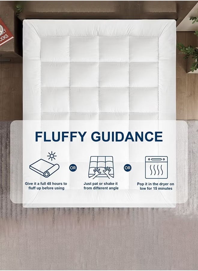 Microfiber Mattress Topper 14 cm With Microfiber Filling and Rubber Corners Edges