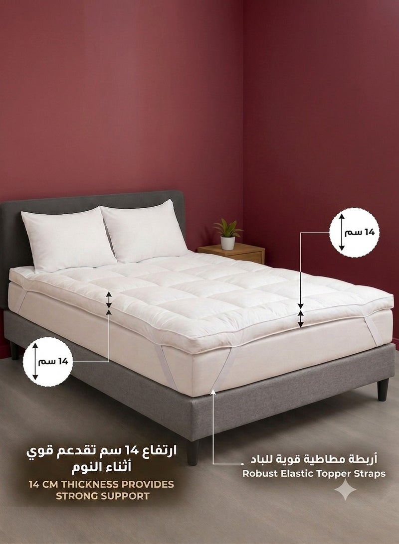 House One Microfiber Mattress Topper 14 cm With Microfiber Filling and Rubber Corners Edges - Image 1