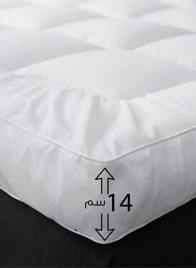 House One Microfiber Mattress Topper 14 cm With Microfiber Filling and Rubber Corners Edges - Image 4