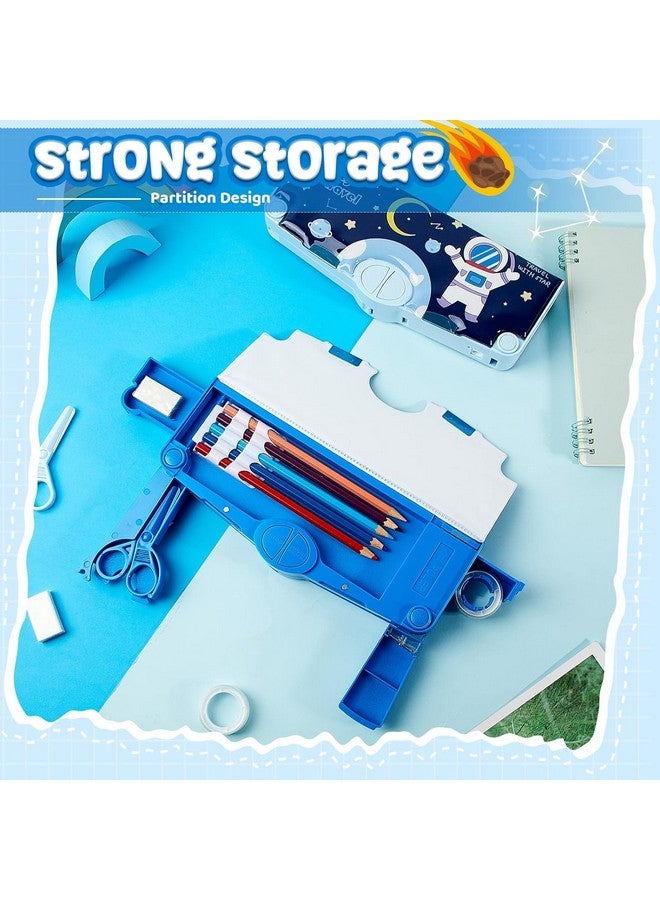 PLUSPOINT Plastic Astronaut Multifunctional Pencil Box For Kids,Space Theme Pencil Case,Magnetic Pencil Box,Pop Up Pencil Box With Buttons,Space Theme Return Gifts For Kids,Boys&Girls,Multicolor - Image 3