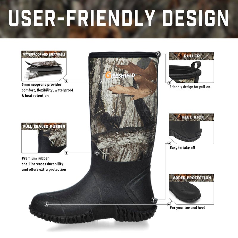 Waterproof Insulated Rubber Boots for Men and Women with Steel Shank, Anti-Slip Outdoor Work Hunting Boots for Farming Gardening Fishing and Mud - Image 4