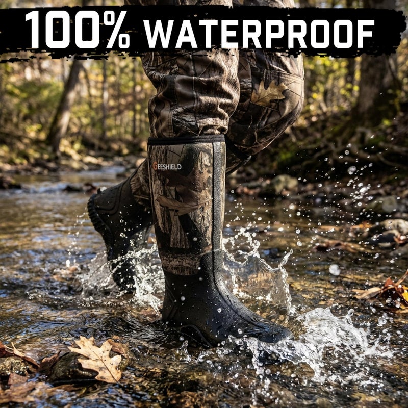 Waterproof Insulated Rubber Boots for Men and Women with Steel Shank, Anti-Slip Outdoor Work Hunting Boots for Farming Gardening Fishing and Mud - Image 2