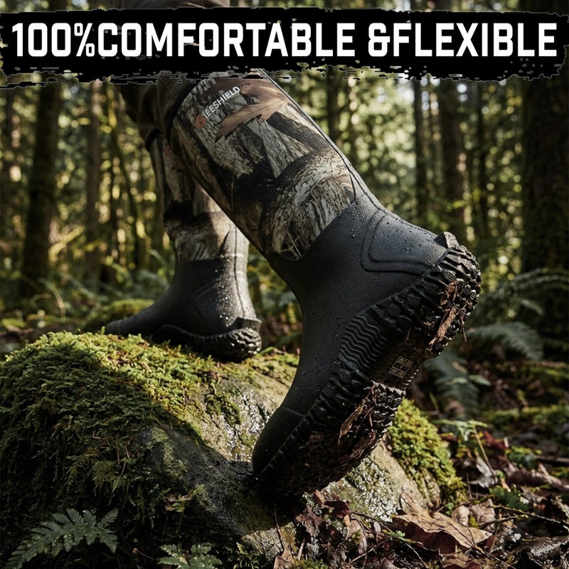Waterproof Insulated Rubber Boots for Men and Women with Steel Shank, Anti-Slip Outdoor Work Hunting Boots for Farming Gardening Fishing and Mud - Image 3