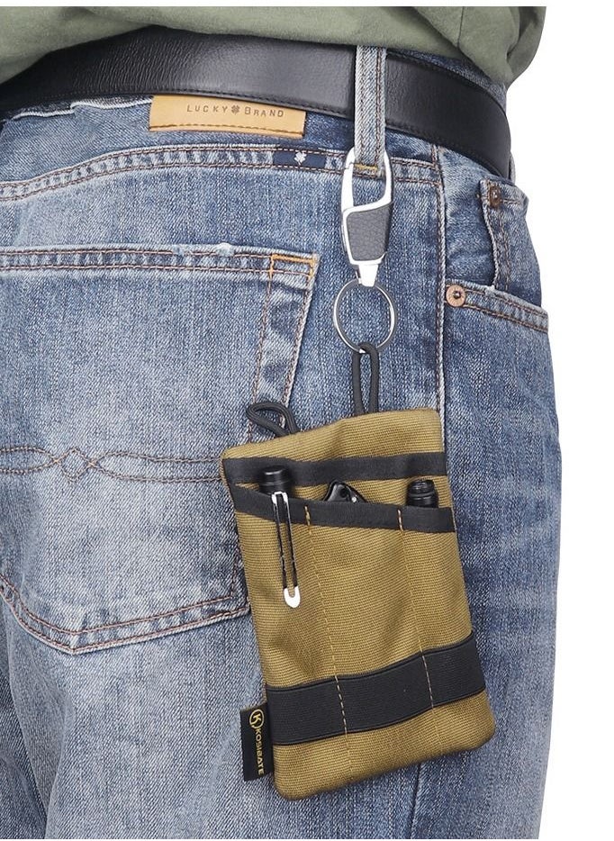 ‎KOSIBATE - EDC Pouch EDC Pocket Organizer حقيبة أدوات صغيرة مع حزام 4 جيوب لمنظم جيب بطاقة السكين ومصباح يدوي - Image 1