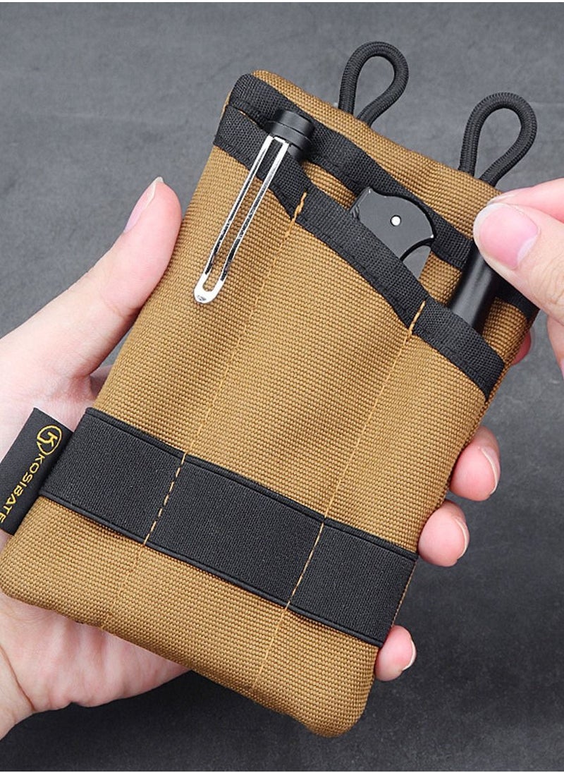 ‎KOSIBATE - EDC Pouch EDC Pocket Organizer حقيبة أدوات صغيرة مع حزام 4 جيوب لمنظم جيب بطاقة السكين ومصباح يدوي - Image 1