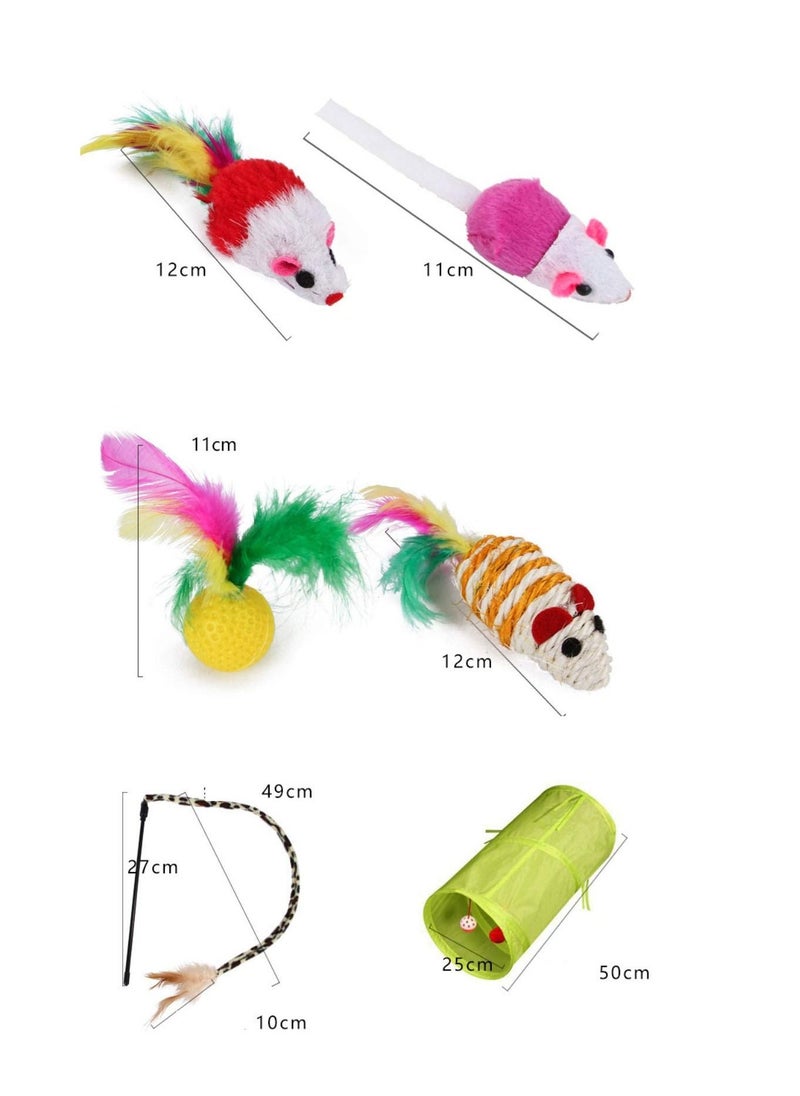 Arabest 21Pcs Cat Toys Kitten Toys Assortments Tunnel Balls Fish Feather Teaser Wand Mice for Cat Puppy Kitty  - Image 5
