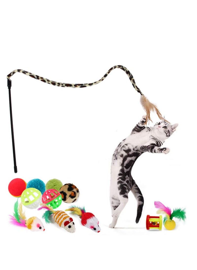 Arabest 21Pcs Cat Toys Kitten Toys Assortments Tunnel Balls Fish Feather Teaser Wand Mice for Cat Puppy Kitty  - Image 2