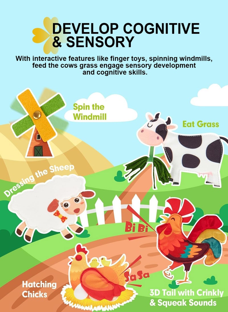 URbazaar Montessori Busy Book for Toddlers, 20 in 1 Quiet Activity Book with Life Skills, Cognition, Sorting, Matching,Kids DIY Felt Quiet Book,Preschool Learning Education Toys for Baby Boys Girls - Image 5