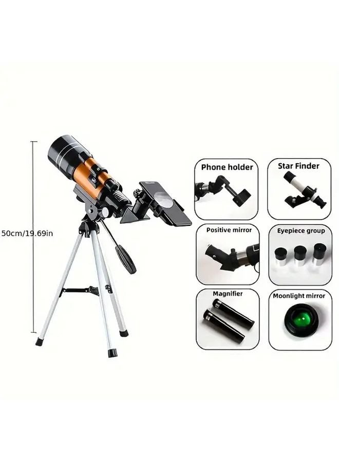 ABS Refracting Telescope For Adults With Aluminum Tripod Stargazing Astrophotography - Image 3