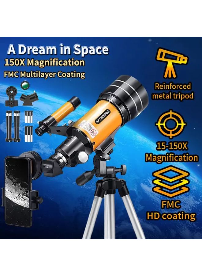 ABS Refracting Telescope For Adults With Aluminum Tripod Stargazing Astrophotography - Image 1