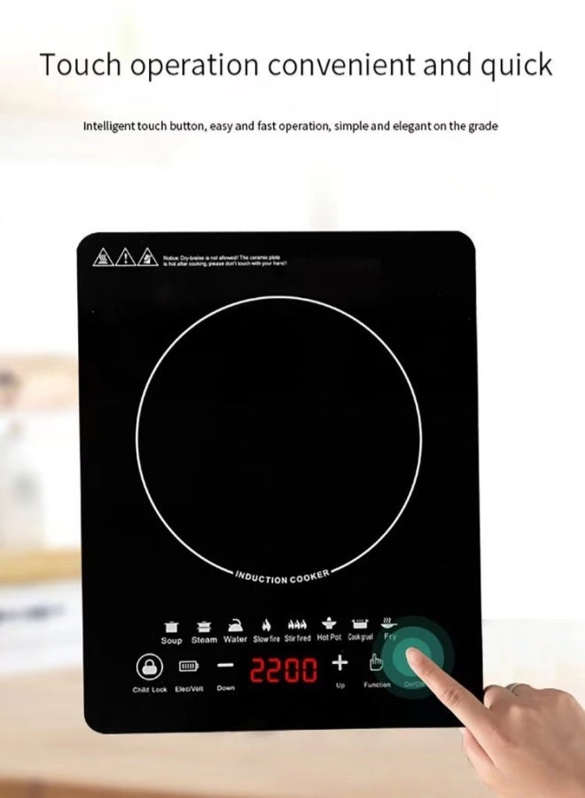 SILVER CREST Digital Induction Cooktop with LED Display, Smart Electric Heater with Timer and Power Settings, 2200W Electric Stove for Cooking and Heating Food - Image 2