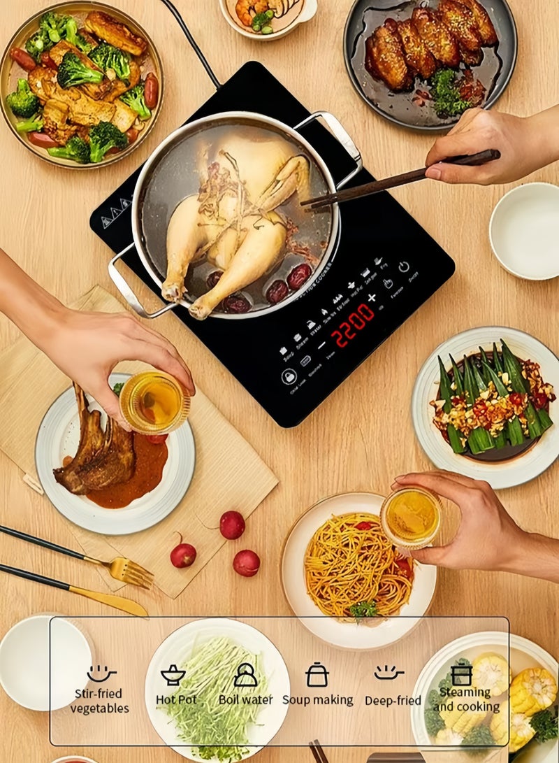 SILVER CREST Digital Induction Cooktop with LED Display, Smart Electric Heater with Timer and Power Settings, 2200W Electric Stove for Cooking and Heating Food - Image 3