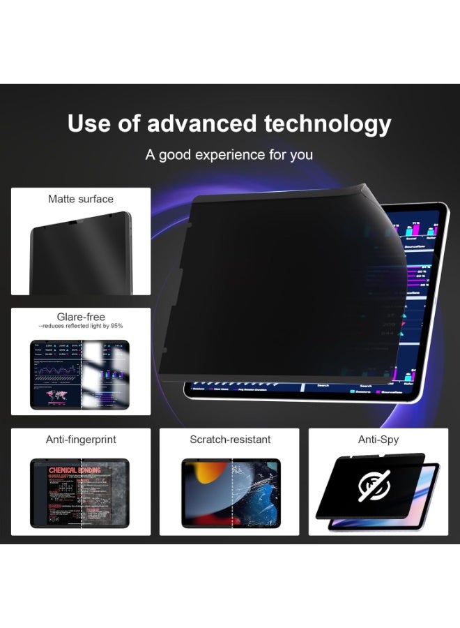 Magnetic Privacy Screen Protector Compatible With iPad Pro 11 Inch M4 M5 (2024 2025, 5th 6th)), Removable Anti Blue Light Glare Spy Private Filter Black Security Screen Cover for School Office Cafe, Also Compatible with iPad Air 11 inch M4/M3/M2 2026-2024 - Image 5