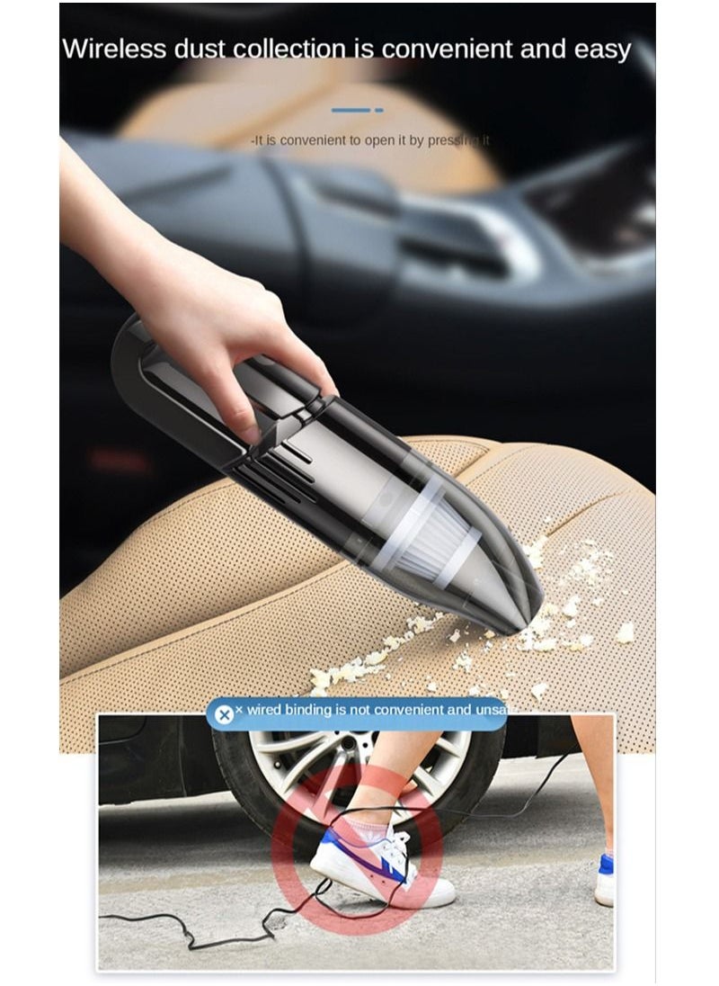 AGD Handheld Mini Vacuum Cleaner Car Cleaning Charging With Cigarette Lighter 120 Black  - Image 5