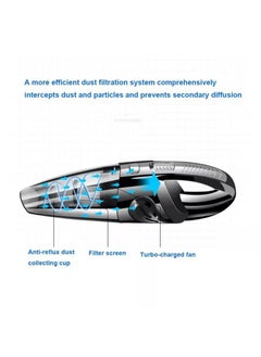 AGD Handheld Mini Vacuum Cleaner Car Cleaning Charging With Cigarette Lighter 120 Black  - Image 4