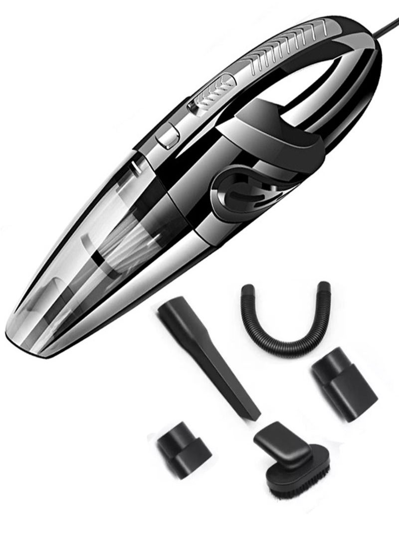 AGD Handheld Mini Vacuum Cleaner Car Cleaning Charging With Cigarette Lighter 120 Black  - Image 1