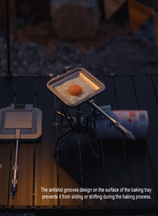 Campingmoon Outdoor Detachable Handle Muffin Sandwich Baking Pan Multifunctional Camping Picnic Breakfast Clamp Tray Dual-Sides Sandwich Baking Machine - Image 4