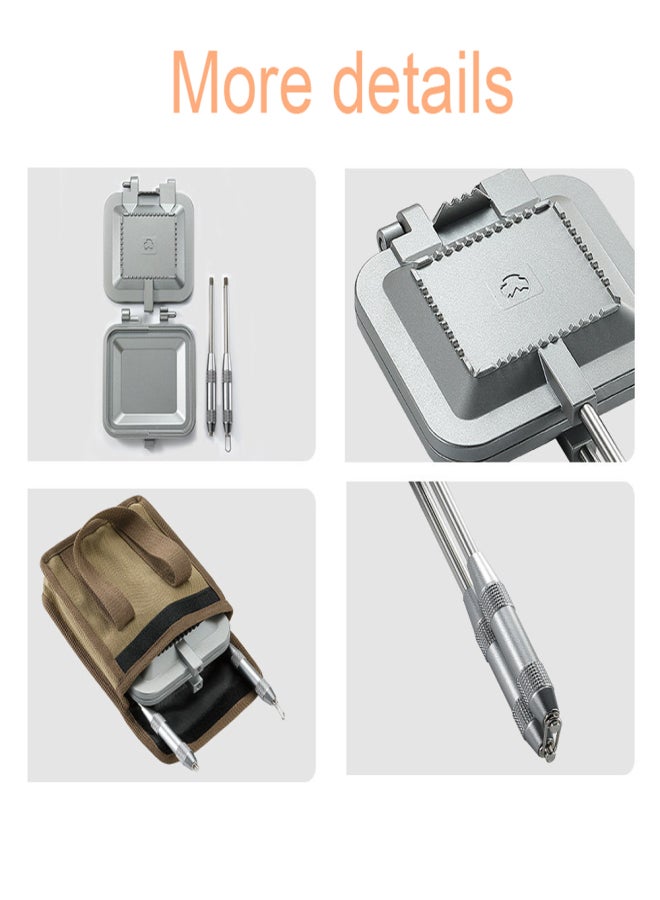 Campingmoon Outdoor Detachable Handle Muffin Sandwich Baking Pan Multifunctional Camping Picnic Breakfast Clamp Tray Dual-Sides Sandwich Baking Machine - Image 5