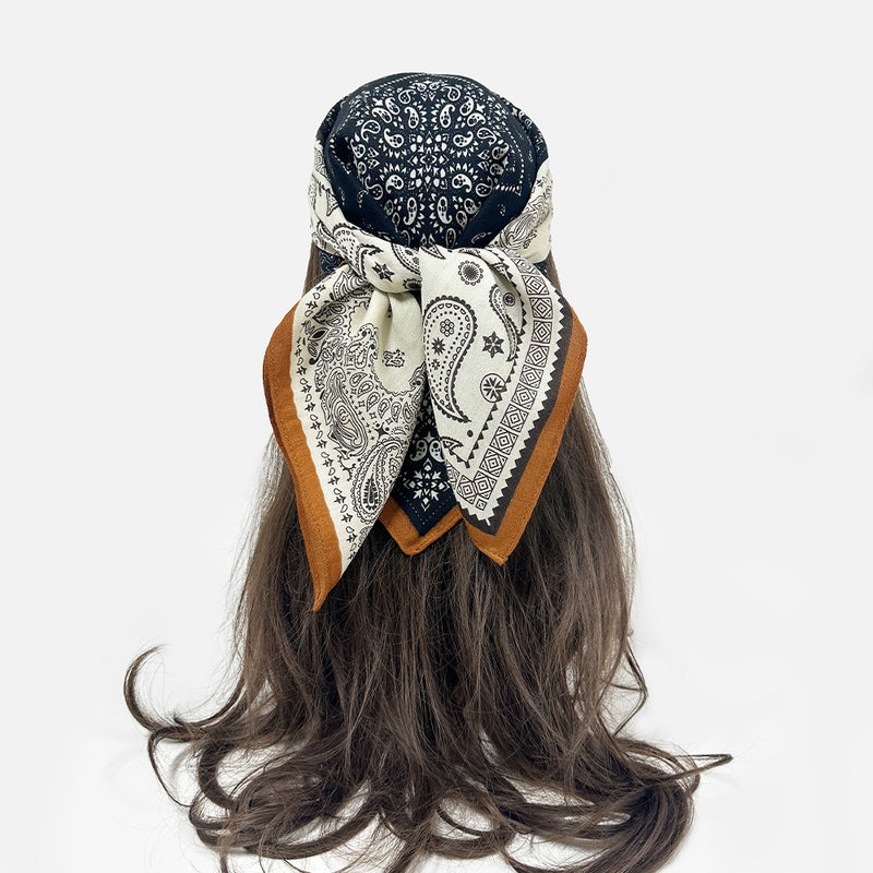 Wholesale Cashew Flower Silk Scarf and Decorative Fashion High-End Silk Scarf Autumn and Winter Style Turban for Women - Image 3