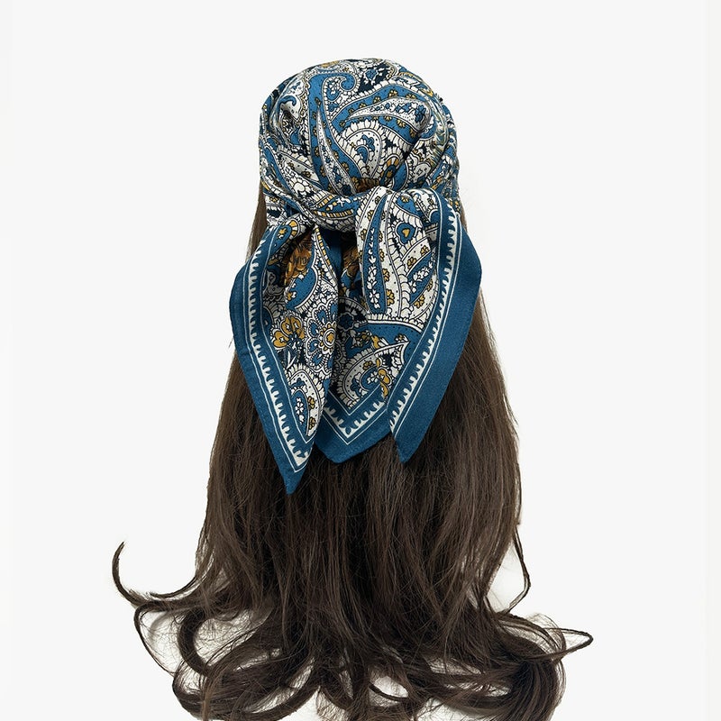 Wholesale Cashew Flower Silk Scarf and Decorative Fashion High-End Silk Scarf Autumn and Winter Style Turban for Women - Image 5