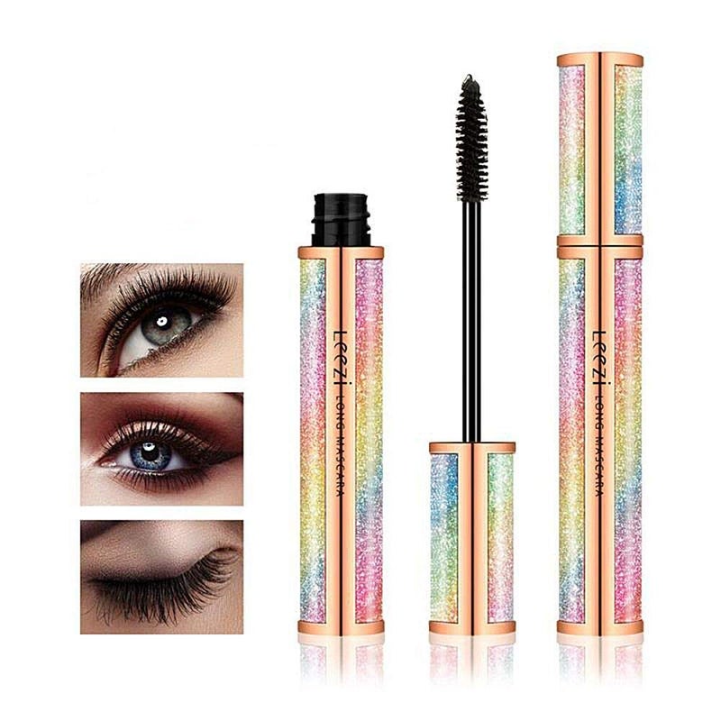 Leezi 4D Silk Fibre Eyelash Mascara Waterproof - Thick Long Lasting Smudge-Proof Natural 4D Fibre Mascara, Curling Lashes Lengthening Mascara, All Day Exquisitely , Extra Long 4D Mascara Black Pack of 1 - Image 1