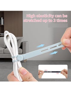 HY Silicone Cable Ties [Reusable Cable Management] Flexible Cord Organizer, Adjustable Length Long-lasting Durable Cable Clips - 12 Pack  - Image 3