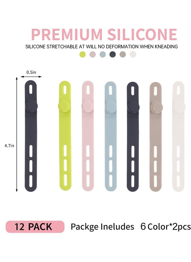 HY Silicone Cable Ties [Reusable Cable Management] Flexible Cord Organizer, Adjustable Length Long-lasting Durable Cable Clips - 12 Pack  - Image 2
