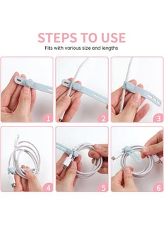 HY Silicone Cable Ties [Reusable Cable Management] Flexible Cord Organizer, Adjustable Length Long-lasting Durable Cable Clips - 12 Pack  - Image 5
