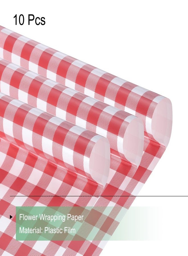 ميكسينيتي ورق تغليف زهور مقاوم للماء من ميكانيكسي، بنقشة زهور مربعة باللون الأحمر الكرزي، لتغليف الهدايا، مقاس 22.8 × 22.8 بوصة، يُستخدم في الأعمال اليدوية وتغليف باقات الزهور، عبوة من 10 قطع. - Image 3