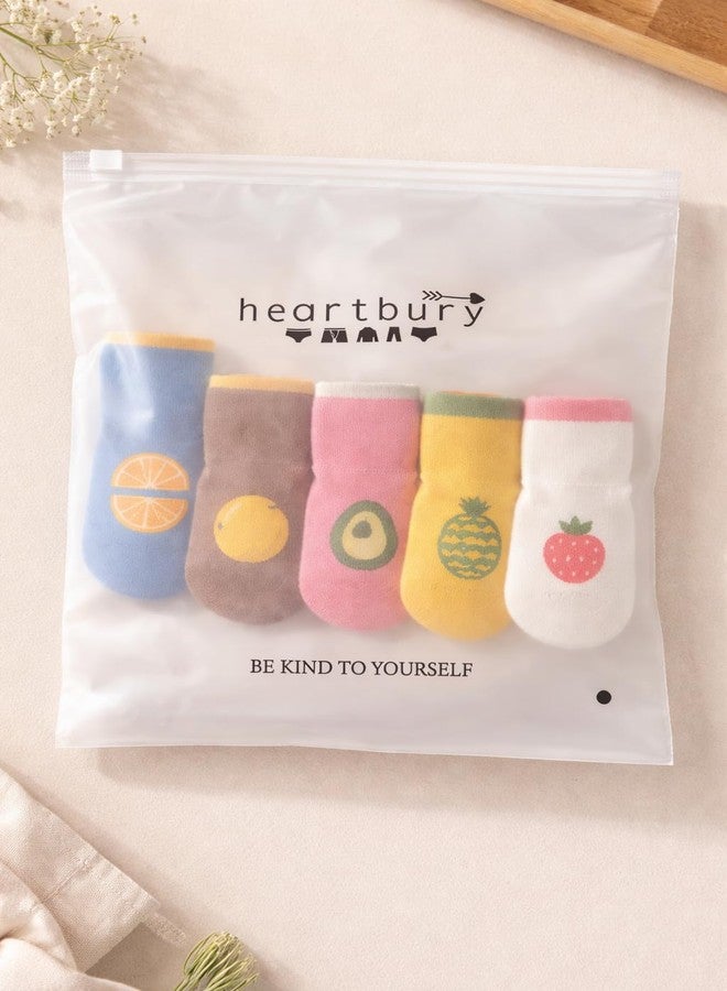 heartbury جوارب هارتبري قطنية عضوية 100%، لطيفة وملونة، تسمح بمرور الهواء، مضادة للانزلاق، مناسبة للأطفال الرضع من الجنسين. - Image 5