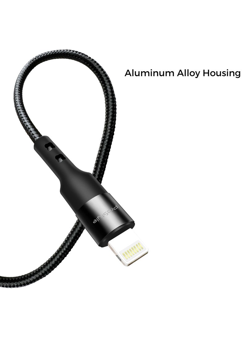 Prostyle iPhone Charging Cable 1.2M USB C to Lightning Fast Charging Braided Cord for iPhone 14/14 Pro/14 Plus/14 Pro Max, ipad Pro, iPhone 8-13 All Series - Black  - Image 3