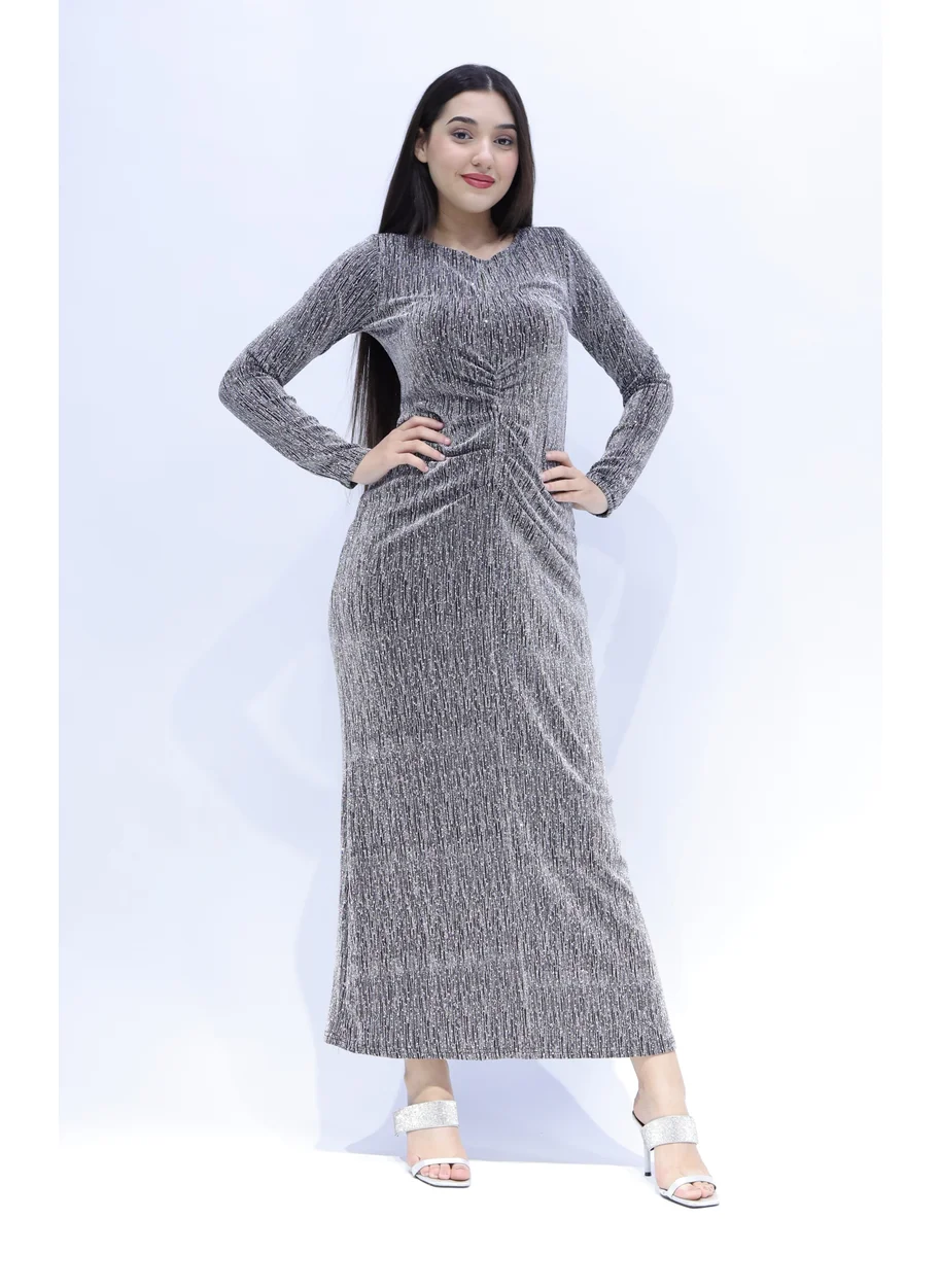 ان لاف Women party dress in grey color for winter season