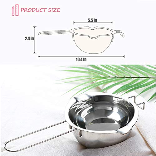 Sysmie Double Boiler Stainless Steel Pot for Melting Chocolate, Candy and Candle Making (18/8 Steel, 2 Cup Capacity, 480ML) - Image 3