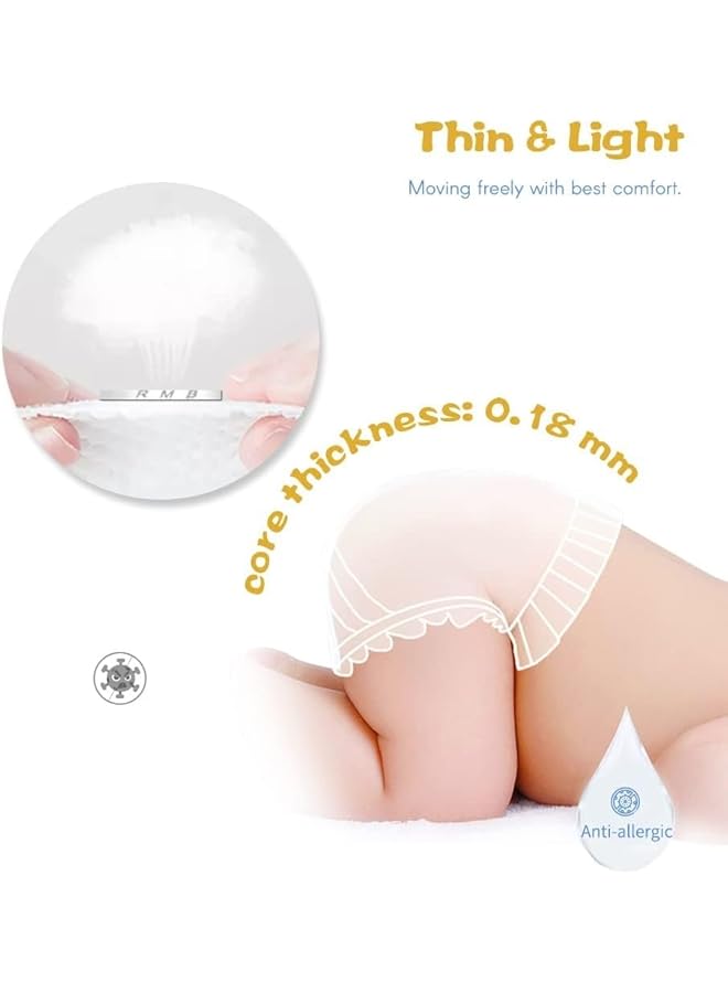 أيويبي حفاضات أطفال فاخرة فائقة النحافة، فائقة النعومة ورفيعة للغاية، مضادة للتهيج، فائقة الامتصاص 360 درجة، بحزام خصر مطاطي (كبير، 24 قطعة) - Image 2