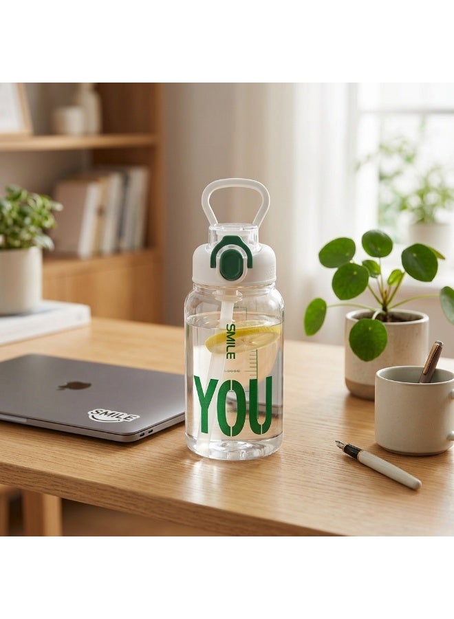 Luxoraq 1 Pc 600ml WATER BOTTLE WITH STRAW Leak Proof PROTEIN SHAKER BOTTLE Portable Sports GYM Fitness Reusable Plastic Drinking Bottle Blender Shaker Cup Travel Kids Hydration Bottle BPA FREE - Image 3