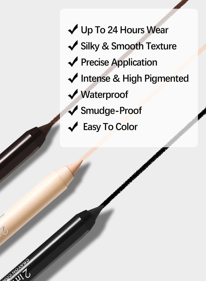 DuaTana Black Waterline Eyeliner Gel Pencil,6Pcs Cream Sharpenable Gel Eye Liner Pen Waterproof Smudge Proof Long Stay Matte Eyeliners, Smooth Intense Color Liner Pencil with Sharpener Eye Makeup for Women-01 - Image 5