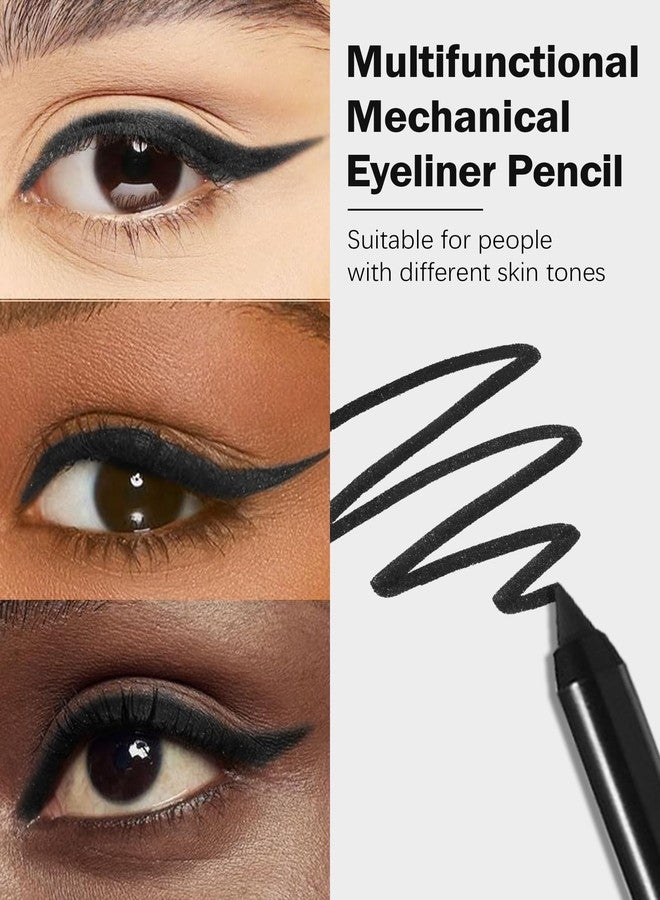 DuaTana Black Waterline Eyeliner Gel Pencil,6Pcs Cream Sharpenable Gel Eye Liner Pen Waterproof Smudge Proof Long Stay Matte Eyeliners, Smooth Intense Color Liner Pencil with Sharpener Eye Makeup for Women-01 - Image 3